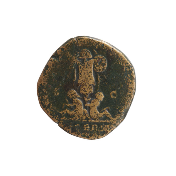 Dupondius of Marcus Aurelius (121–180; emperor 161–180), obverse: head of Marcus Aurelius in