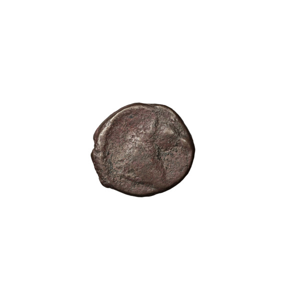 Bronze coin of Vologases I (51–79), Parthian Kingdom, Iran. Obverse: bust of Vologases I wearing a