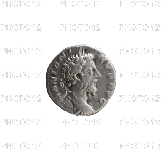 Denarius of Marcus Aurelius (121–180; Roman emperor 161–180). Obverse: Bust of Marcus Aurelius in