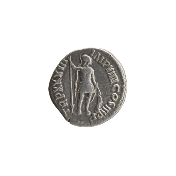 Denarius, Marcus Aurelius (121–180; Roman emperor 161–180), 178–179. Obverse: Head of Marcus
