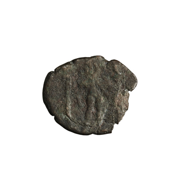 Bronze coin, Vardanes II (55–58). Obverse: head of Vardanes II wearing tiara and diadem, frontal