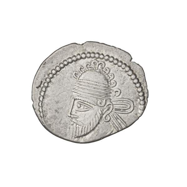 Drachma, Vologases II (77–80). Obverse: bust of Vologases II wearing a diadem, king facing left.