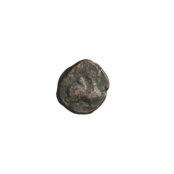 Bronze coin of Mithridates IV (King of the Parthians; 129–140 AD). Obverse: head of Mithridates IV