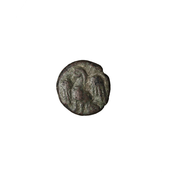 Bronze coin, Vologases III (105–147). Obverse: diademed head of Vologases III facing left. Reverse: