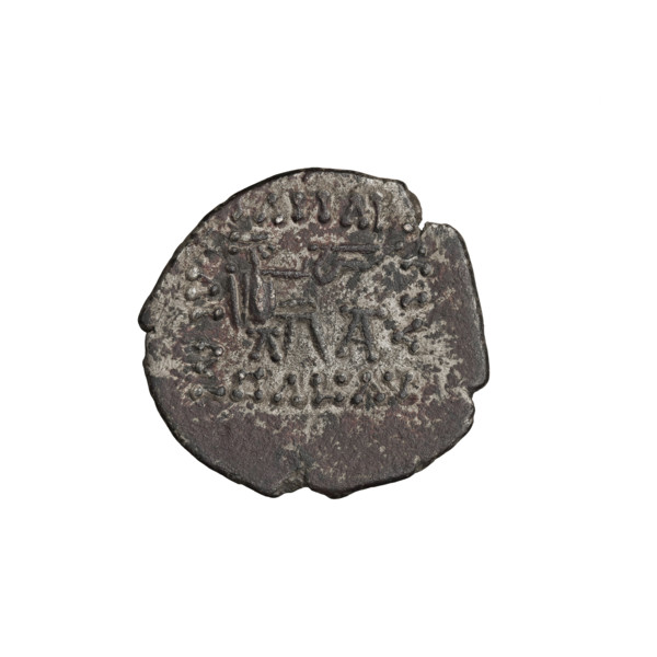 Drachma of Vologases V (191–208). Obverse: bust of Vologases V wearing a tiara, king facing left.