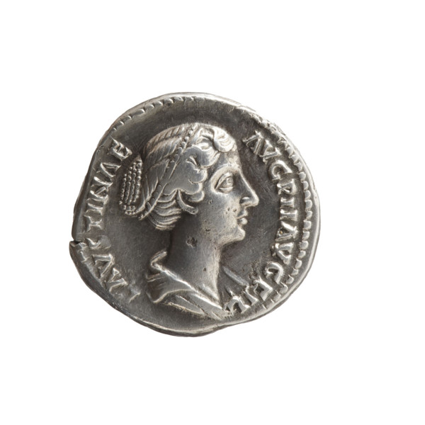 Denarius depicting Faustina the Younger (ca. 130–176; Roman empress 161–176; Augusta 147–161).