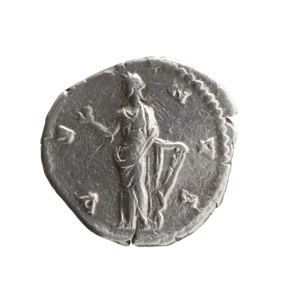 Denarius of Faustina the Younger (ca. 130–176; Roman empress 161–176; Augusta 147–161). Obverse: