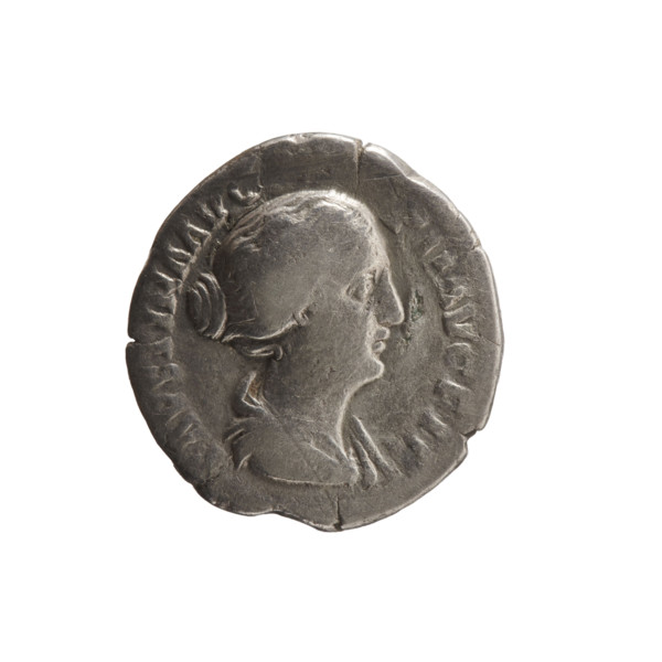 Denarius; obverse: draped bust of Faustina II facing right, inscribed FAVSTINA AVG - PII AVG FIL;