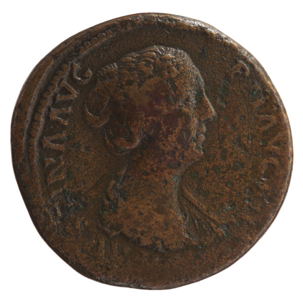 Sestertius, Faustina the Younger (ca. 130–176; Roman empress 161–176) (Augusta 147–161). Obverse: