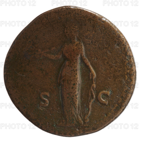 Sestertius, Faustina the Younger (ca. 130–176; Roman empress 161–176) (Augusta 147–161). Obverse: