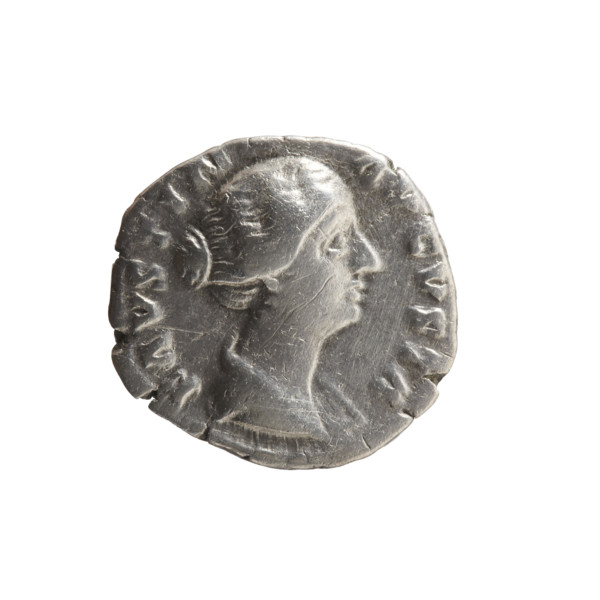 Denarius depicting Faustina the Younger (ca. 130–176; Roman empress 161–176; Augusta 147–161).