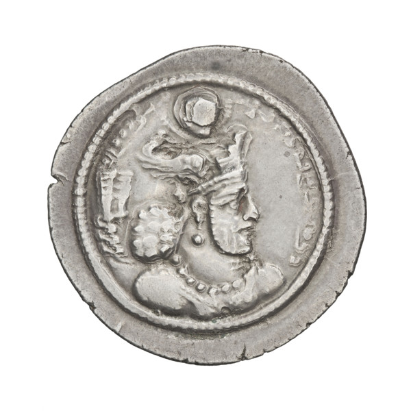 drachma, Bahram IV (ruler of Persia; 389–399), busts, altars, crowns, Iran, korymbos, Persia, fire
