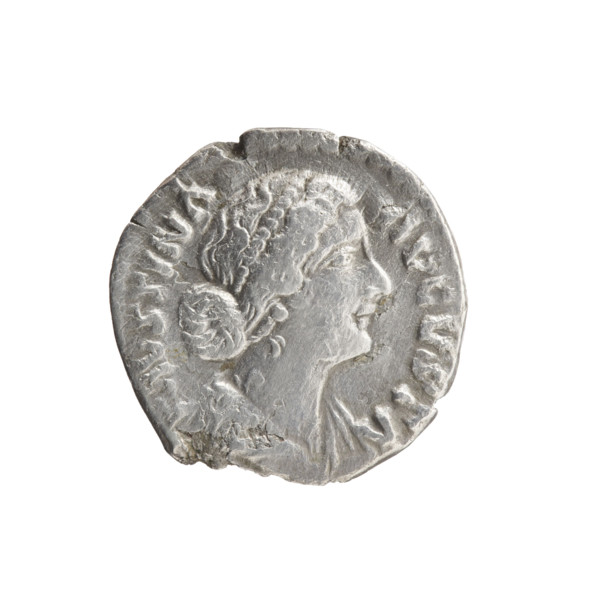 Denarius of Marcus Aurelius (121–180; Roman emperor 161–180), issuer; bust of Faustina the Younger