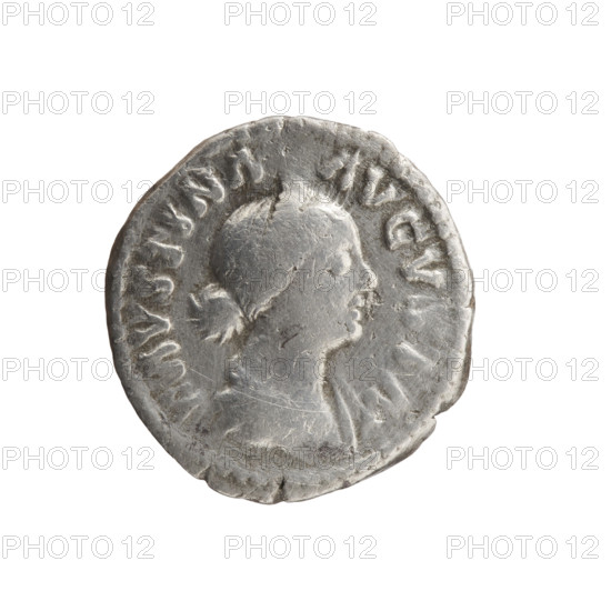 Denarius depicting Faustina the Younger (ca. 130–176; Roman empress 161–176) and Marcus Aurelius