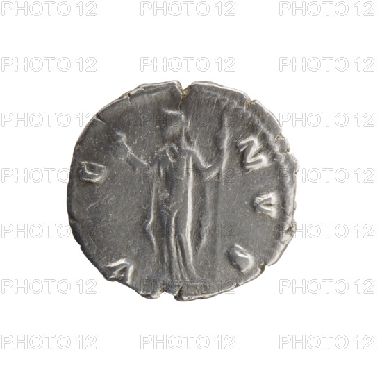 Denarius; bust of Faustina the Younger in drapery facing right with legend FAVSTINA AVGVSTA;