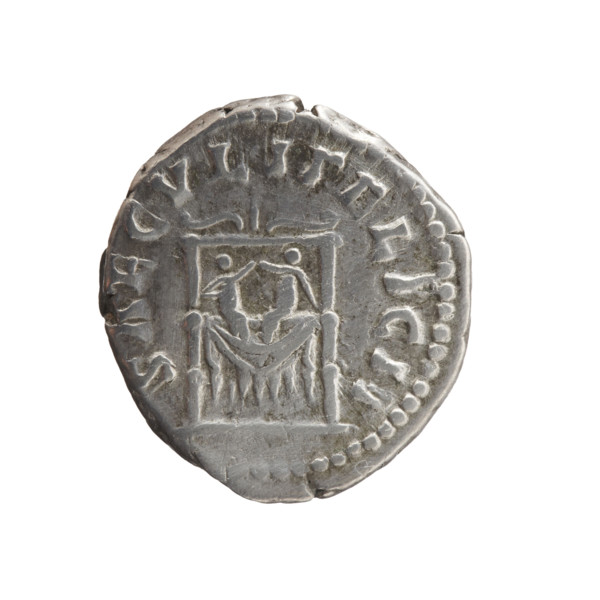 Denarius of Faustina the Younger (ca. 130–176; Roman empress 161–176). Obverse: draped bust of