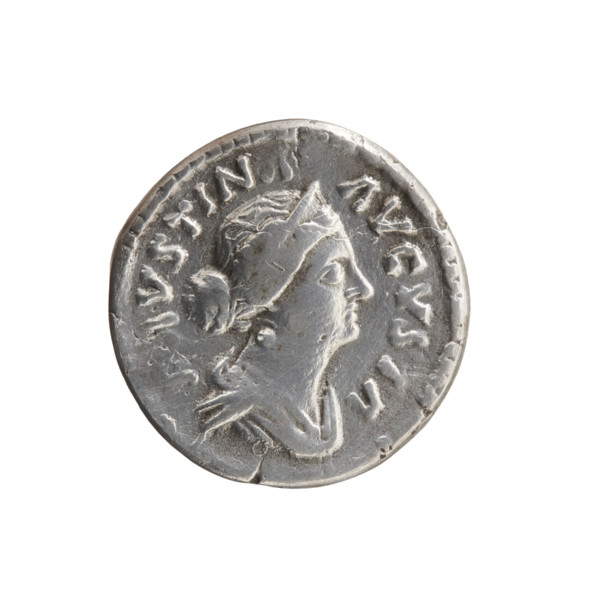 Denarius, Faustina the Younger (ca. 130–176; Roman empress 161–176), Marcus Aurelius (121–180;