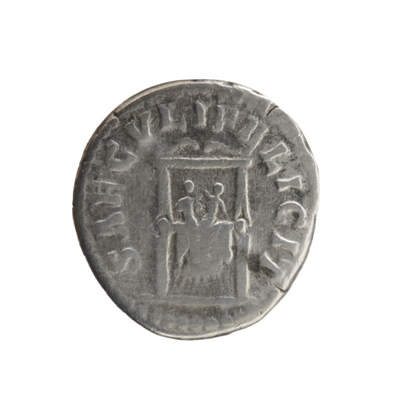Denarius of Faustina the Younger (ca. 130–176; Roman empress 161–176). Obverse: Draped bust of