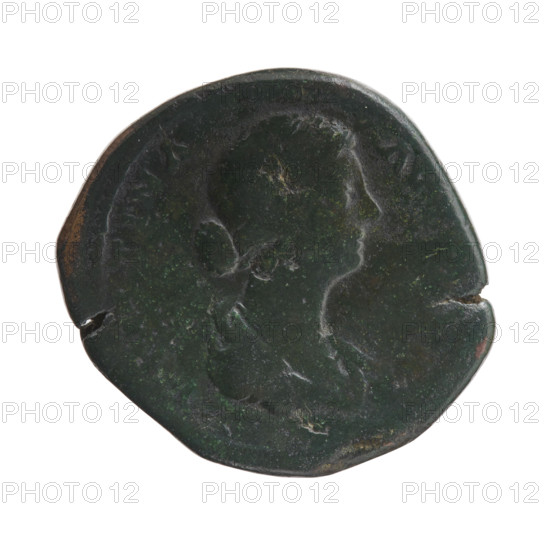 Sestertius, Faustina the Younger (ca. 130–176; Roman empress 161–176), Marcus Aurelius (121–180;
