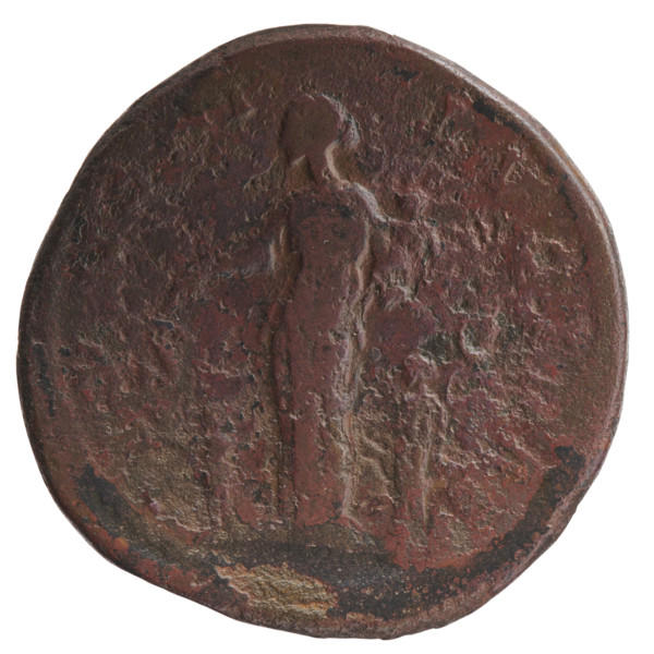 Sestertius, Faustina the Younger (ca. 130–176; Roman empress 161–176), Marcus Aurelius (121–180;