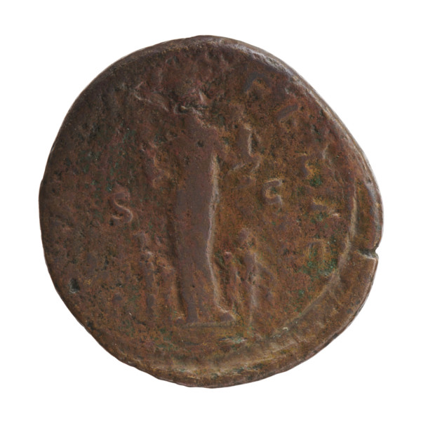 Dupondius/as, Faustina the Younger (ca. 130–176; Roman empress 161–176), Marcus Aurelius (121–180;