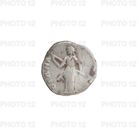 Denarius of Faustina the Younger (ca. 130–176; Roman empress 161–176). Obverse: Bust of Faustina II