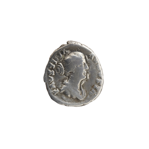 Denarius of Marcus Aurelius (121–180), issuer; featuring Faustina the Younger (c.130–176), Roman