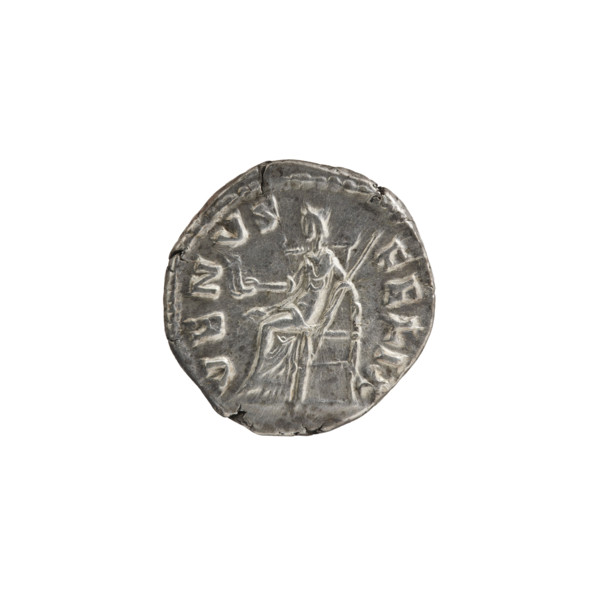Denarius depicting Faustina the Younger (ca. 130–176), Roman empress (161–176); issuer Marcus