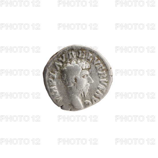 Denarius of Lucius Verus (130–169; Roman emperor 161–169). Obverse: head of Lucius Verus uncovered