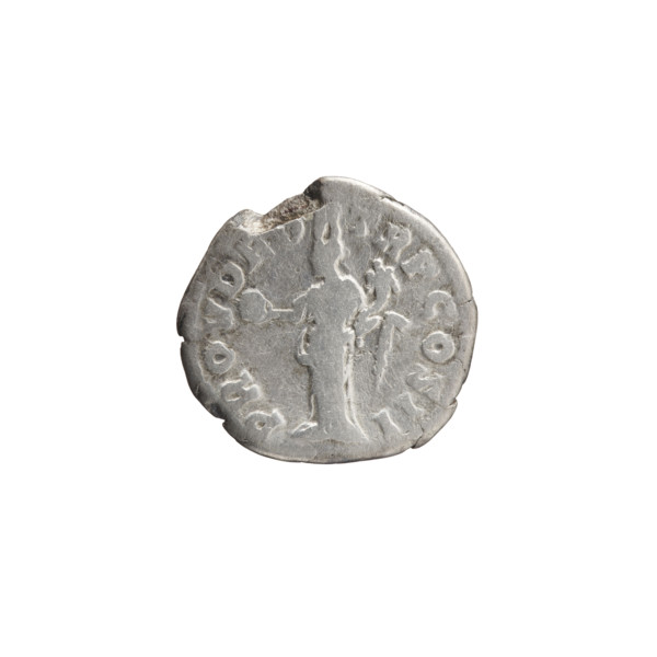Denarius of Lucius Verus (130–169; Roman emperor 161–169). Obverse: Head of Lucius Verus uncovered