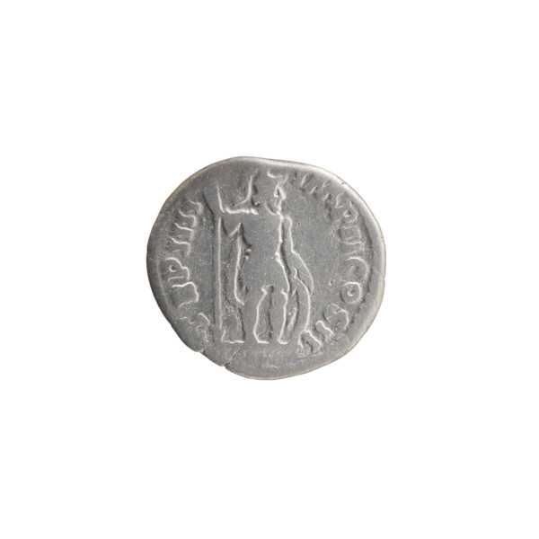 Denarius, Lucius Verus (130–169; Roman emperor 161–169). Obverse: Head of Lucius Verus without a