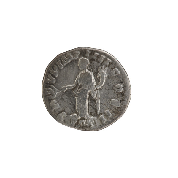 Denarius of Lucius Verus (130–169), Roman emperor (161–169). Obverse: head of Lucius Verus in