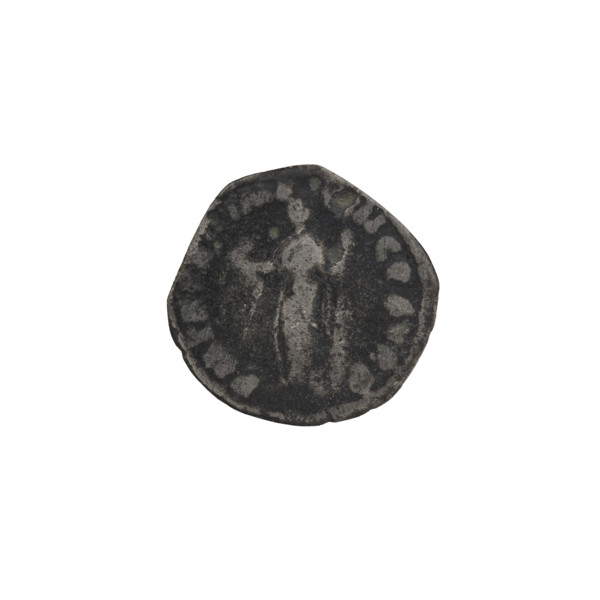 Denarius of Commodus (161–192; Roman emperor 177–192). Obverse: Head of Commodus in laurel wreath