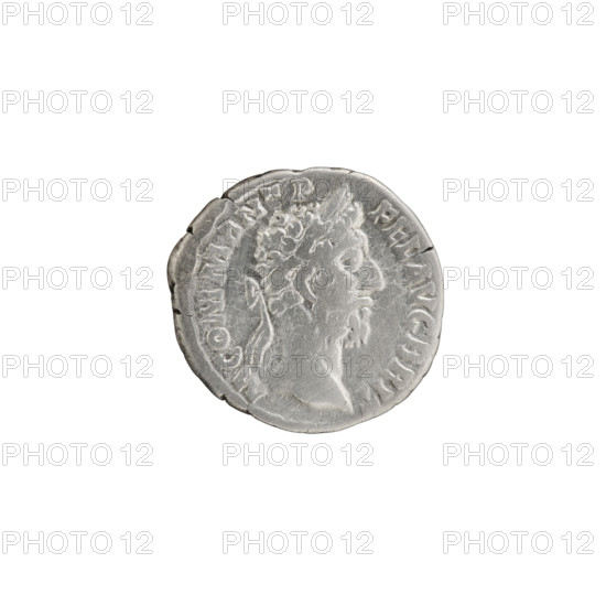 Denarius of Commodus (reigned 177–192). Obverse: laureate head of Commodus facing right,