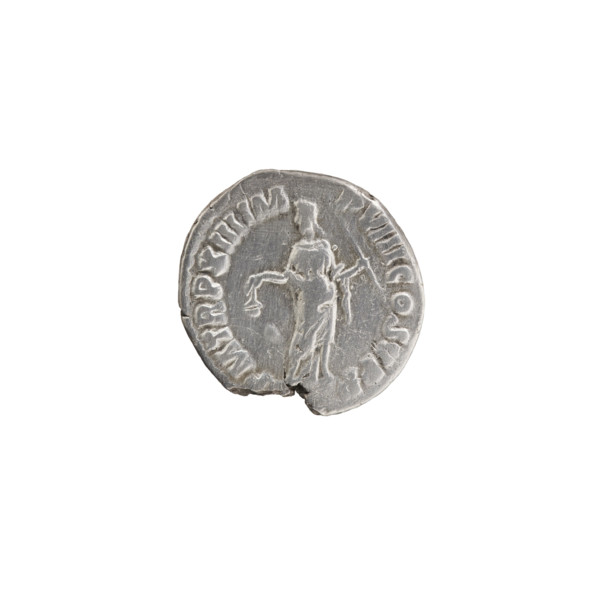 Denarius depicting Commodus (161–192; Roman emperor 177–192), obverse: bust of Commodus in laurel