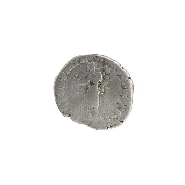 Denarius of Commodus (161–192; Roman emperor 177–192). Obverse: Head of Commodus in laurel wreath
