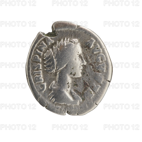 Denarius of Commodus (161–192), struck 178–183. Obverse: bust of Crispina in drapery, facing right,