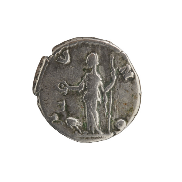 Denarius of Crispina (164–192?, Roman empress 178–192) and Commodus (161–192, Roman emperor