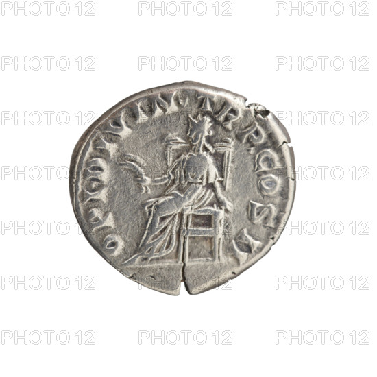 Denarius of Pertinax (126–193), Roman emperor (reigned 1 Jan–28 Mar 193). Obverse: head of Pertinax
