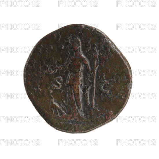 Sestertius, issuer Didius Julianus (133–193, Roman emperor 28 Mar–2 Jun 193) and Manlia Scantilla