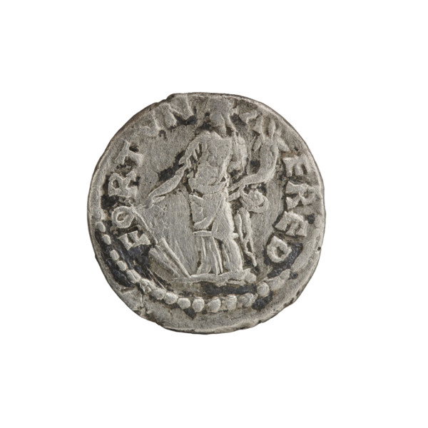 Denarius of Pescennius Niger (ca. 135–194; Roman emperor 193–194). Obverse: Head of Pescennius