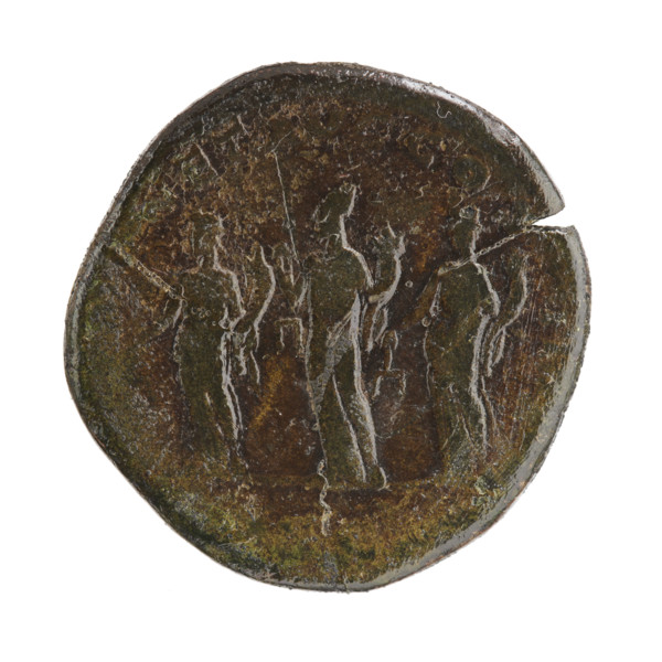 sestertius, coin; personification; Septimius Severus (Roman emperor, 146–211) — iconography: