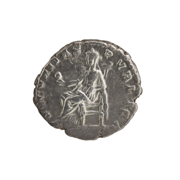 Denarius; obverse: head of Septimius Severus with laurel wreath facing right, inscription 'SEPT SEV
