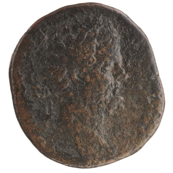 Sestertius; obverse: head of Septimius Severus with laurel wreath facing right; reverse: