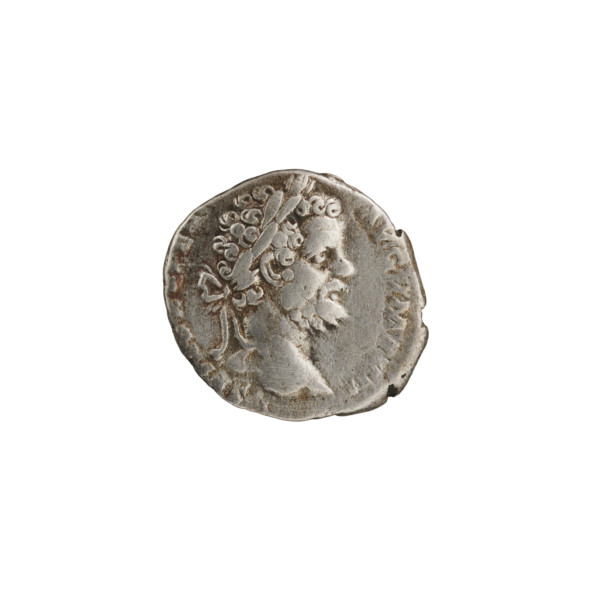 Denarius depicting head of Septimius Severus in a laurel wreath facing right, legend L SEP, SE,