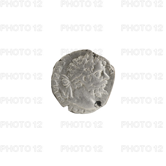 Denarius, 197–198 CE. Obverse: Head of Septimius Severus with laurel wreath facing right,