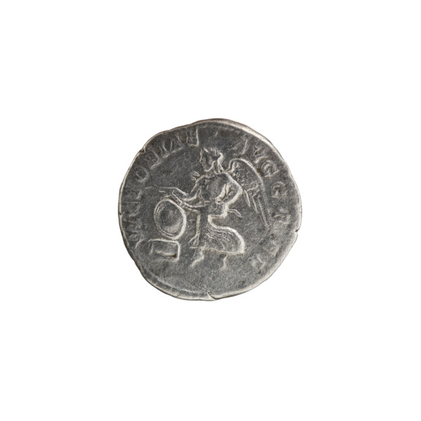 Denarius depicting Victoria (mythology) and Roman deities; Septimius Severus (Roman emperor,