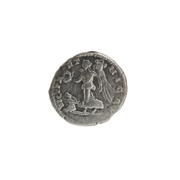 Denarius, 198–200 CE. Obverse: Head of Septimius Severus (wearing a laurel wreath) facing right,