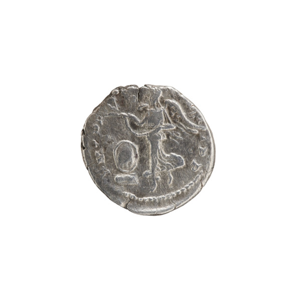 Denarius; Roman deities; Victoria; Septimius Severus (Roman emperor, 146–211) — iconography. Obv.: