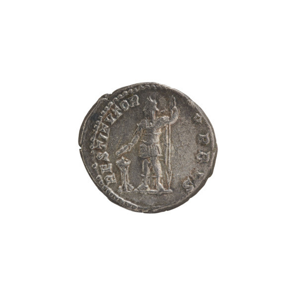 Denarius, tripod, Septimius Severus (Roman Emperor; 146–211) — iconography: emperor standing in
